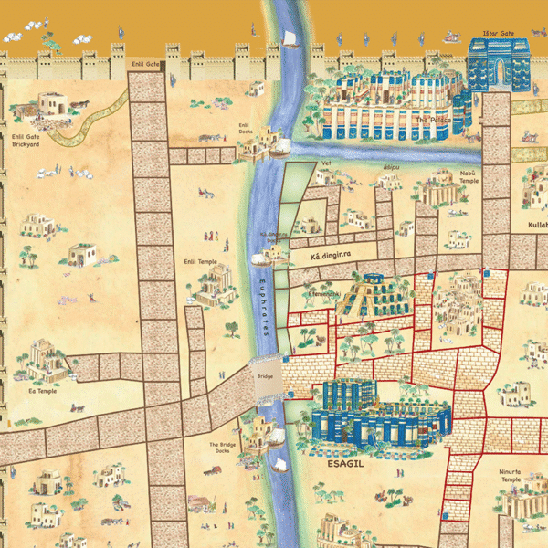 Esagil, Treasure hunt in Babylon. Board Game.